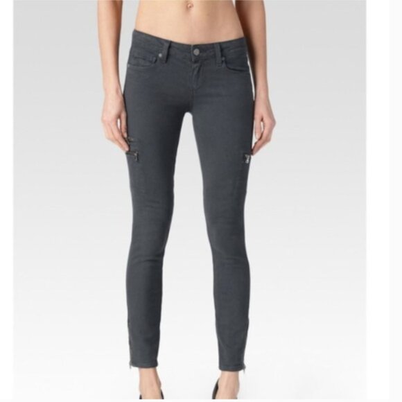 Paige Ivy Black Current Ankle Skinny Jeans (1350) - Picture 1 of 12